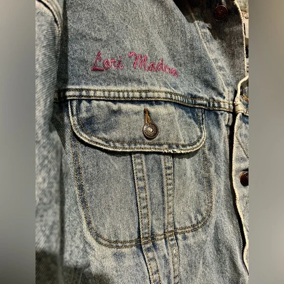 Vintage 90s MELISSA ETHERIDGE Chrome Plated Lee Denim Tour Jean Jacket Size XL - Picture 5 of 7